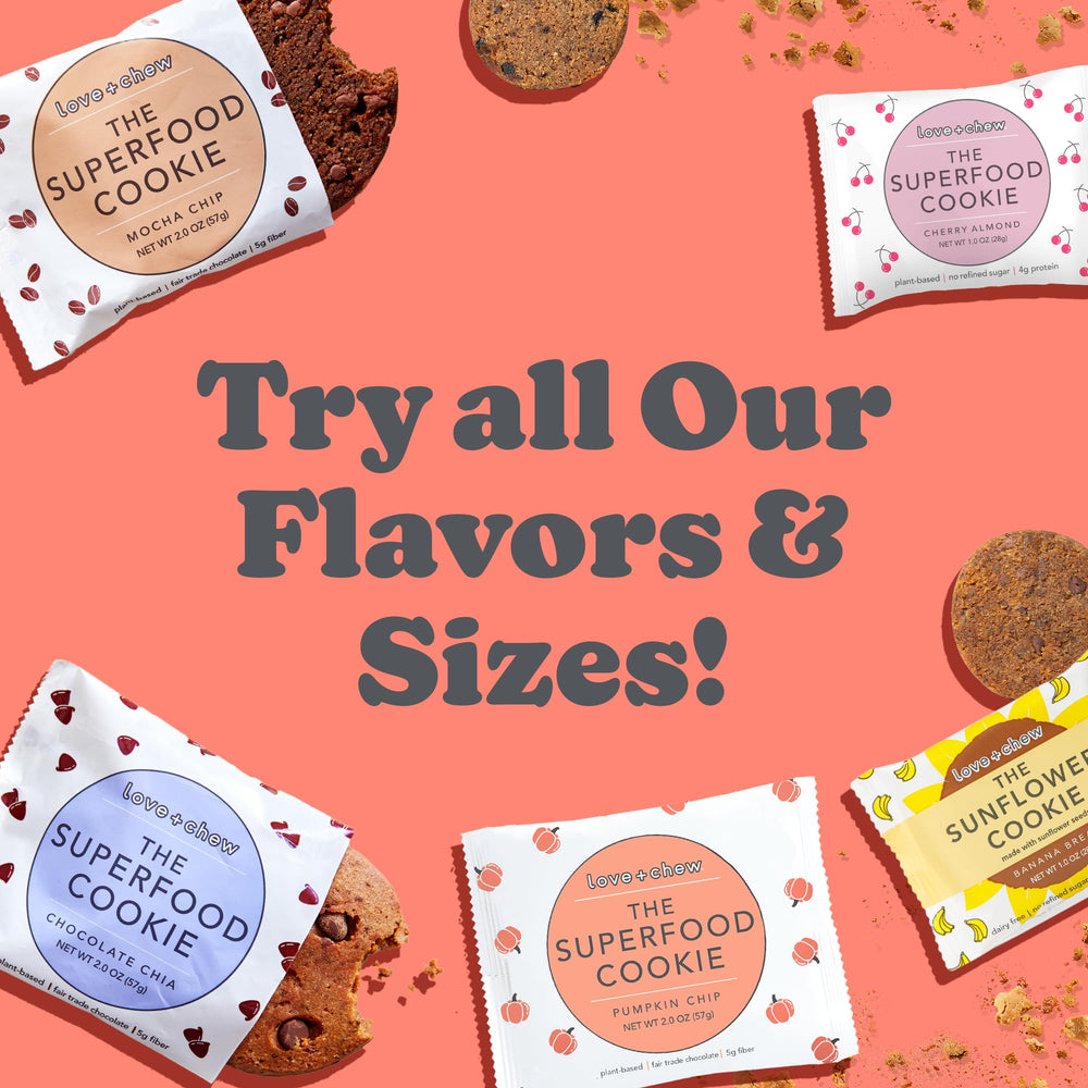 Love + Chew kid-friendly snack idea featuring pumpkin chip mini cookies.