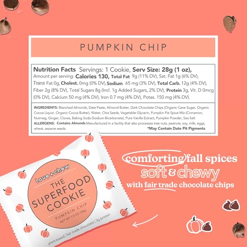 Love + Chew pumpkin chip close-up showing soft texture.