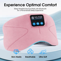 LOVE EYE sleep headphones nose-block design reduces light intrusion for restful naps.
