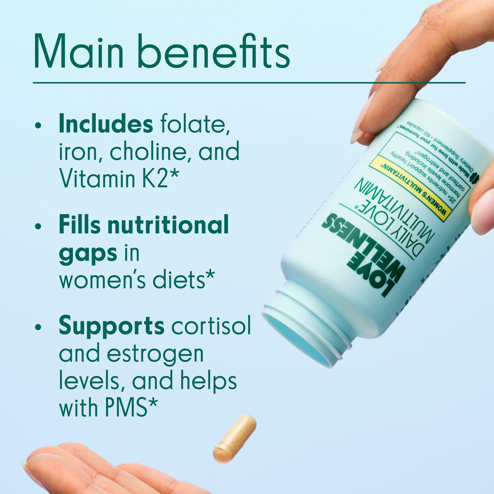 Close-up of Daily Love capsules ready for daily intake.