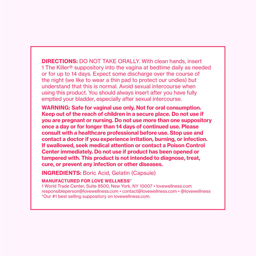 In use shot of Love Wellness The Killer for routine vaginal balance