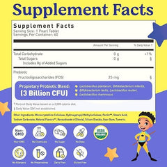 LoveBug Kids Probiotics allergen-free label showing safety features.