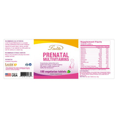 Lovita Prenatal packaging highlights allergen-free formula for sensitive users.