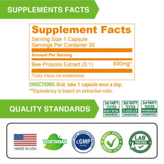 Lovita Propolis bottle manufactured in the USA under cGMP standards