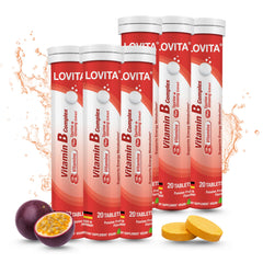 LOVITA Vitamin B Complex tablets in a bottle supporting daily energy metabolism