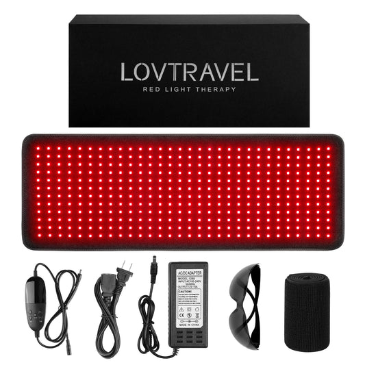 LOVTRAVEL 360-led red and infrared pad, broad treatment coverage for targeted muscle care.