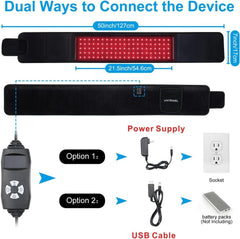 LOVTRAVEL LED belt control panel close-up highlights adjustable intensity