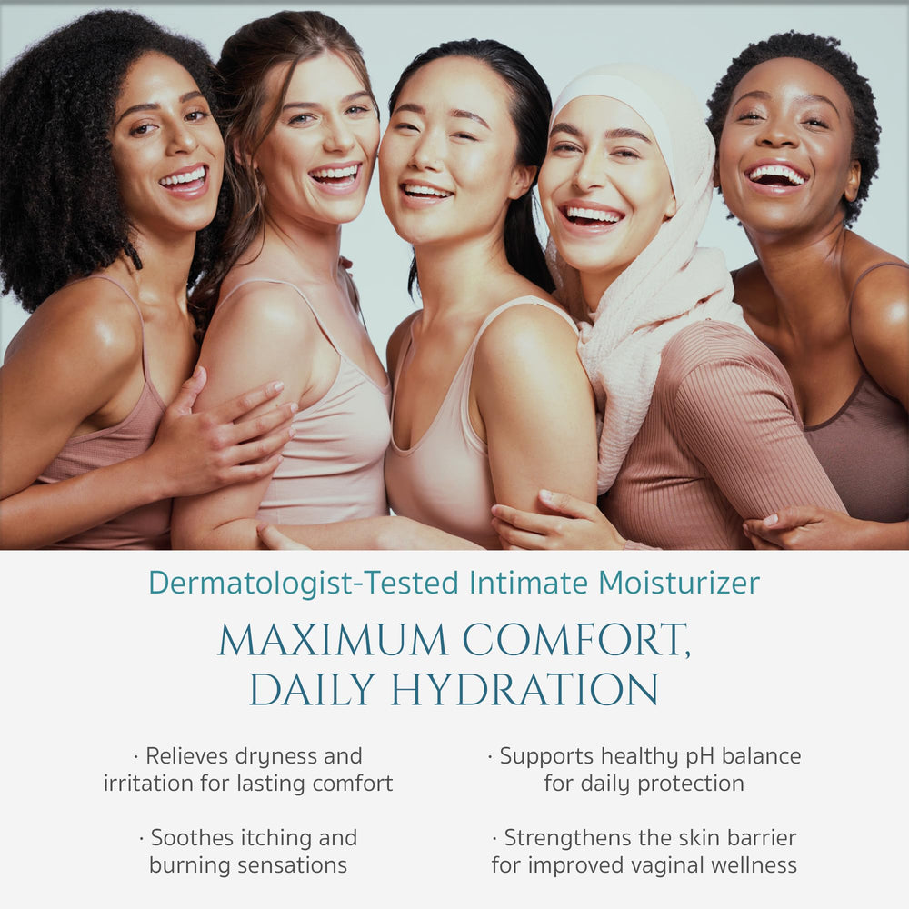 LOVV Instimoist Vulva ceramides emblem indicates strengthened skin barrier.