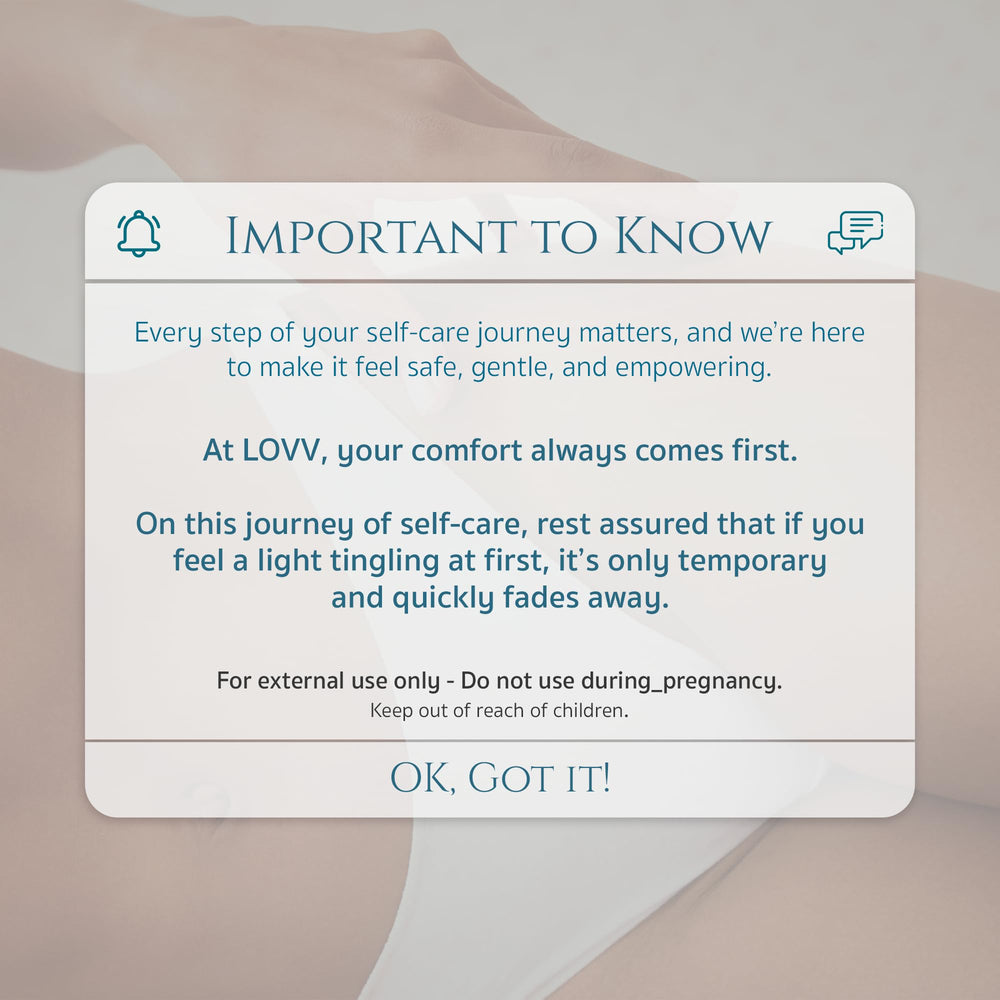 LOVV Instimoist Vulva packaging shot underlines external-use, clean formula.