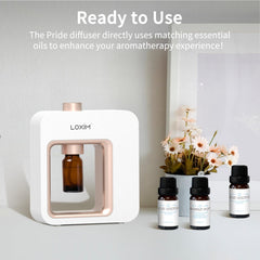 LOXIM Daytime Calm oils accompany diffuser for uplifting daytime mood.