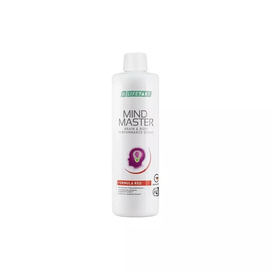 LR Health & Beauty Mind Master Red bottle shown for daily energy support.