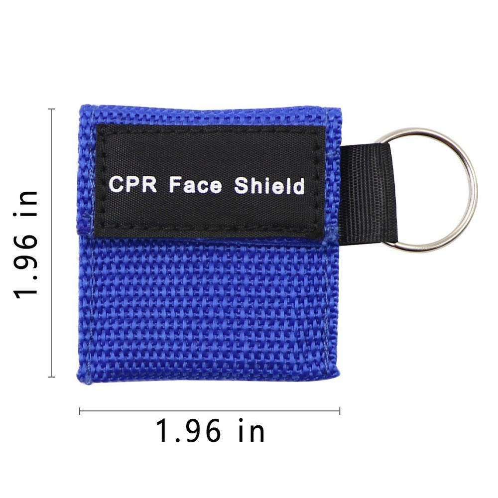 LSIKA-Z CPR shield blue nylon pouch and ring for portability