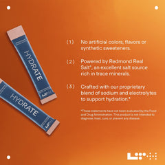 LTH Hydrate on-the-go pack emphasizes portable hydration solution.