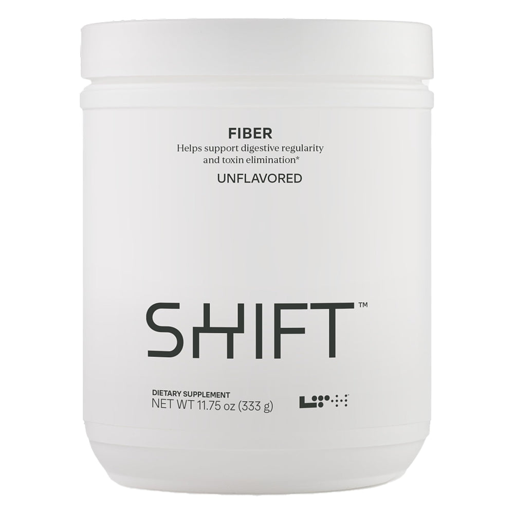 LTH Shift unflavored bottle with prebiotic fiber for daily gut support.