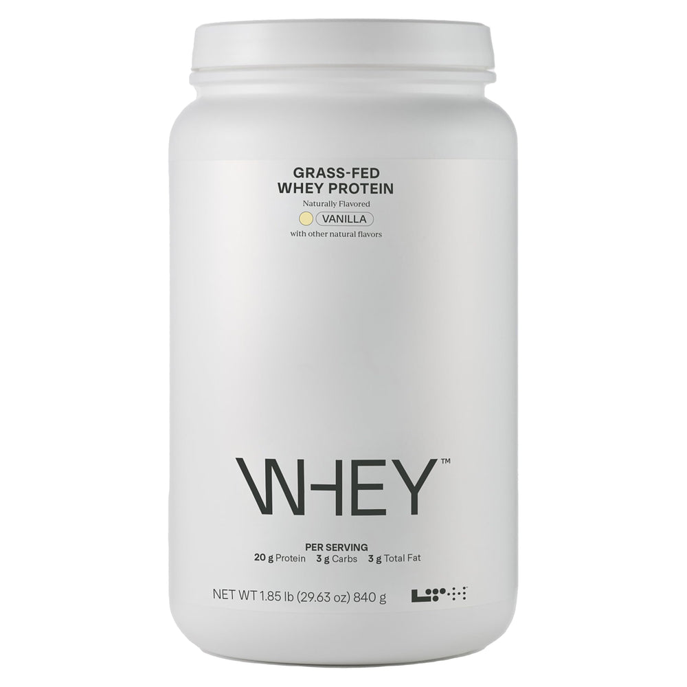 LTH Whey Protein vanilla tub front for lean muscle support.