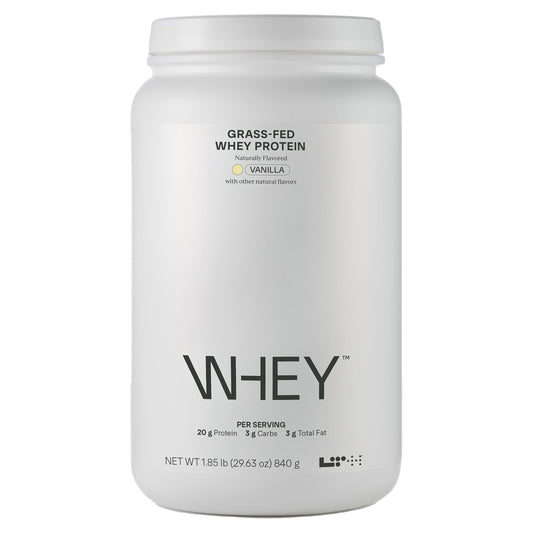 LTH Whey Protein vanilla tub front for lean muscle support.