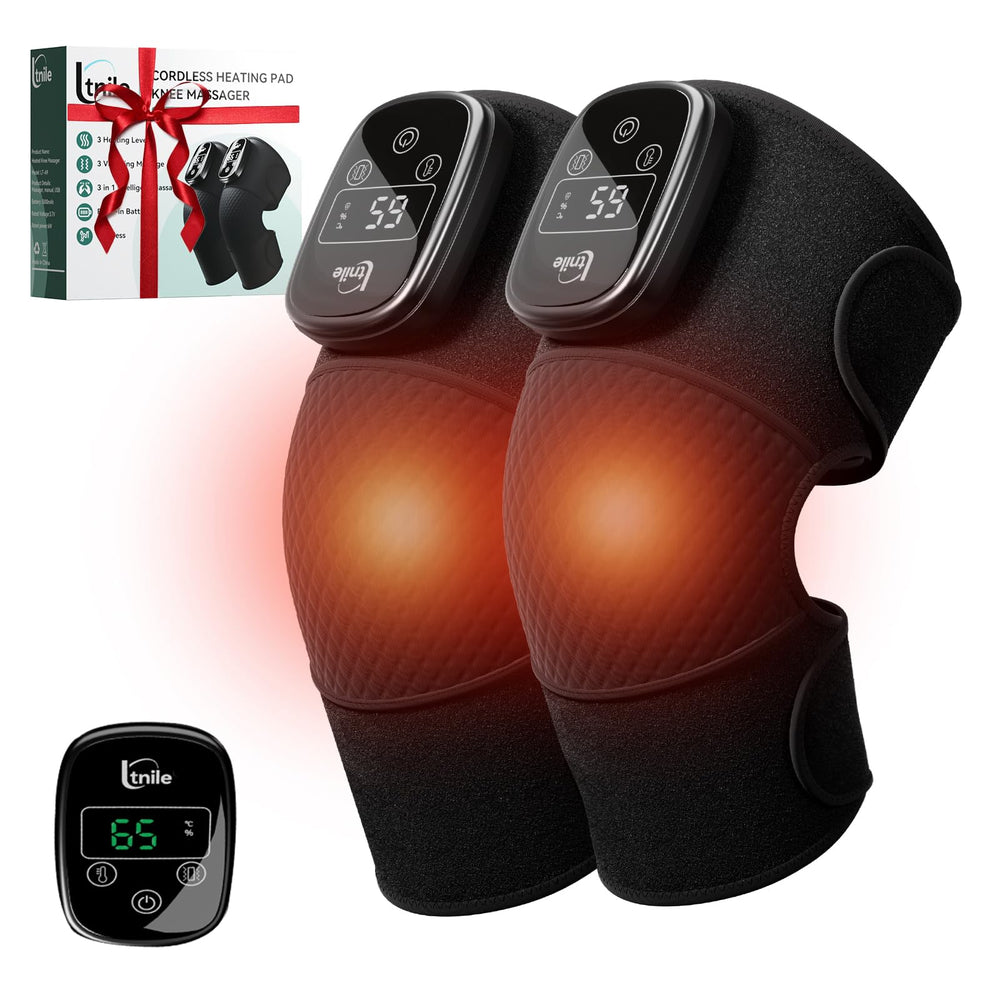 Ltnile Knee Massager with heat and vibration controls for personalized relief
