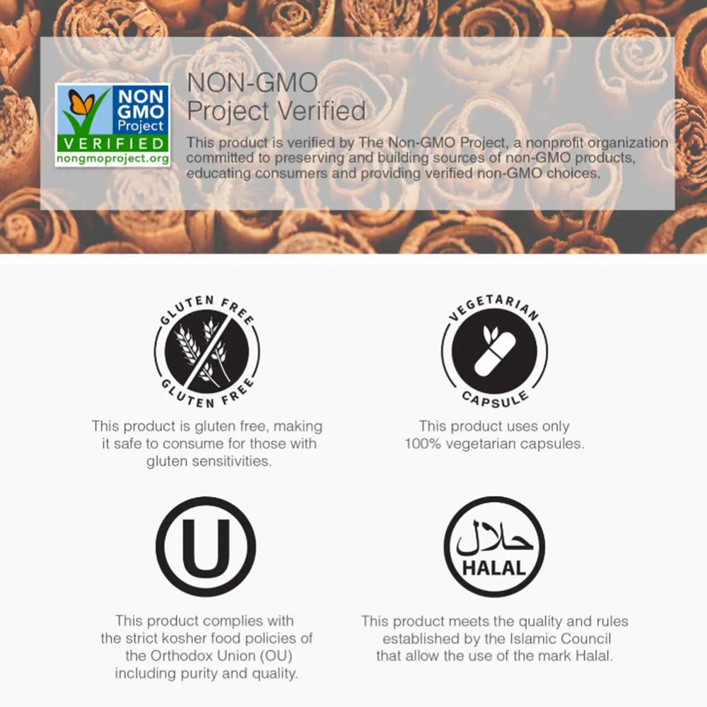 LUAL cinnamon capsules being poured for a convenient daily dose