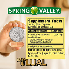LUAL cinnamon ingredients panel highlights organic cinnamon bark powder