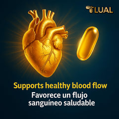 Two softgels daily serving from LUAL Omega-3 bottle