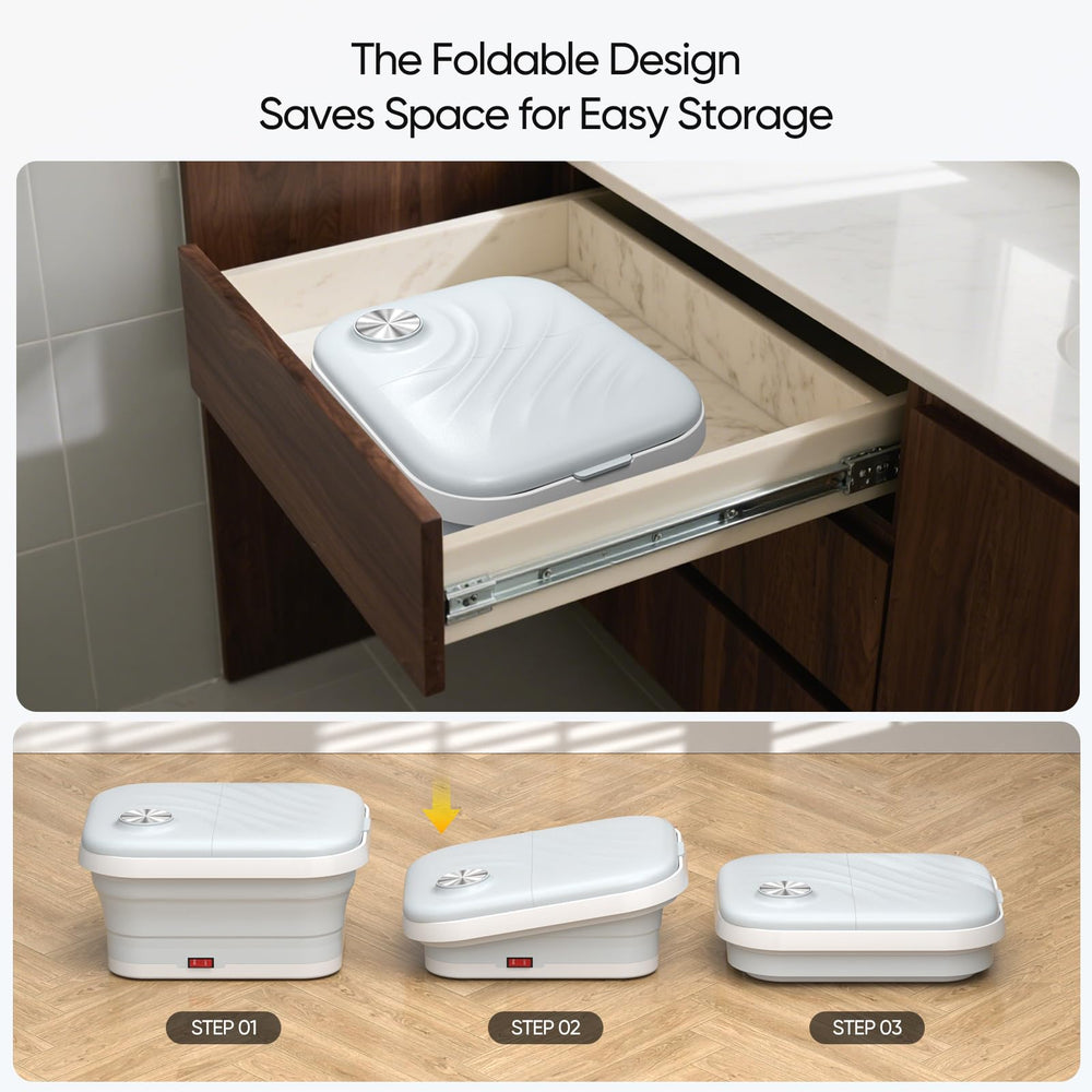 LUBBYGIM foldable foot spa design saving counter space