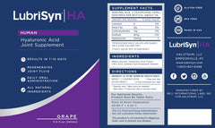 LubriSynHA bottle grape back view showing labeling and quality.