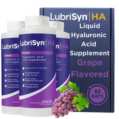 LubriSynHA bottle grape front view for daily joint support.
