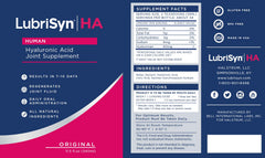 Close-up pour of LubrisynHA liquid for convenient daily joint support.