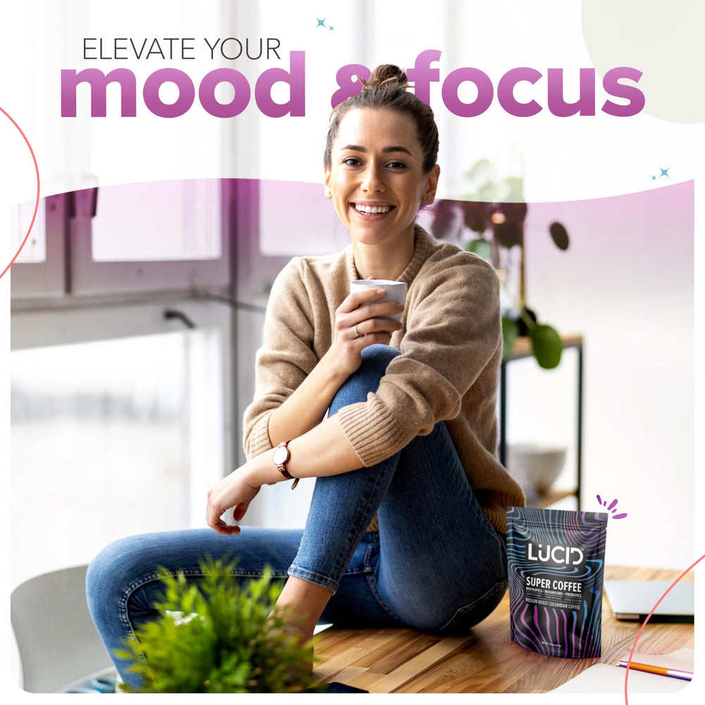 Lucid mushroom coffee USA Made seal communicates quality and safety