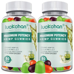 LUCKCHAN hemp gummies 2-pack bottles for convenient daily wellness