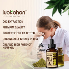 LUCKCHAN hemp oil 4-pack vegan non-GMO tincture for plant-based wellness.