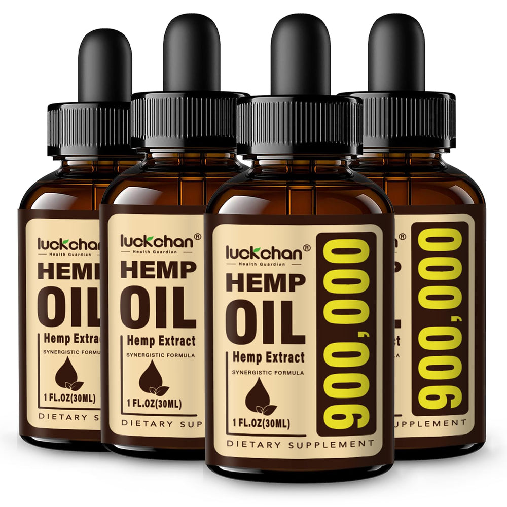 LUCKCHAN premium hemp oil 4-pack bottle for daily calm and balance.