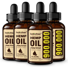 LUCKCHAN premium hemp oil 4-pack bottle for daily calm and balance.