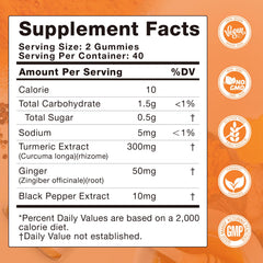 LUCKCHAN Turmeric Curcumin Gummies orange flavor closeup emphasizes tasty, low-sugar option.