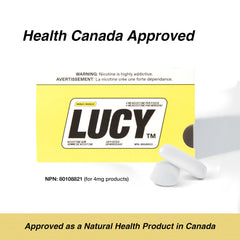 LUCY Nicotine Gum 4mg Mango texture close-up highlights mouthfeel and mango flavor