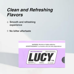 Close-up of a LUCY Berry Citrus gum piece for quick relief.