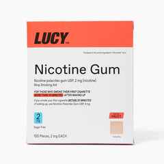 LUCY NRT fruit gum pack front for discreet cravings relief on the go