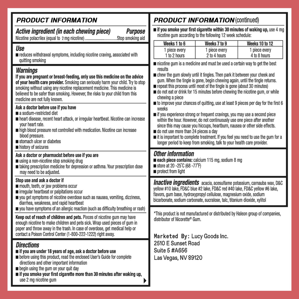 LUCY NRT fruit gum portion ready to use during cravings