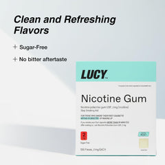LUCY NRT Mint-coated gum pieces closeup with protective coating