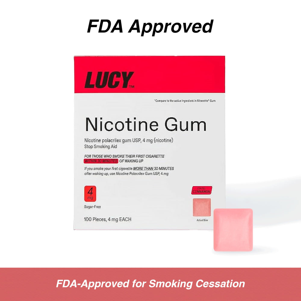 LUCY NRT Cinnamon pack back with ingredients and directions.
