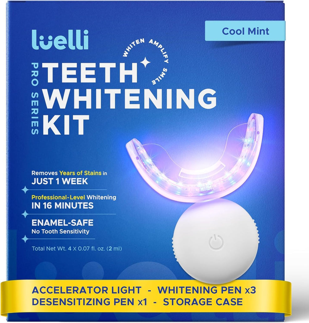 Luelli Teeth Whitening Kit with 32 LED Lights for at-home whitening.