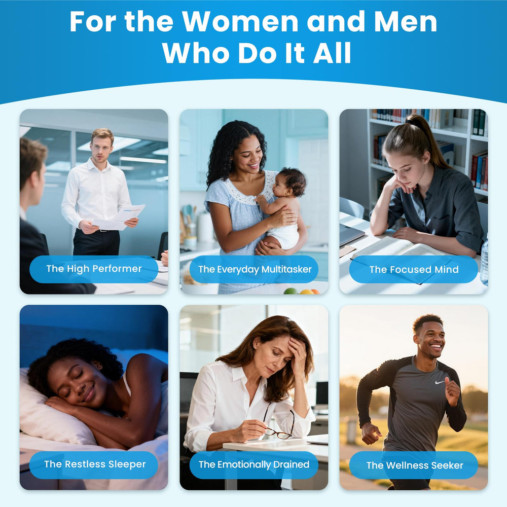 Lukaree 13-in-1 formula graphic highlighting mood, sleep, and focus support