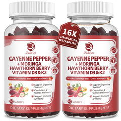 Lukaree 2-pack 16-in-1 cayenne gummies in convenient packaging.