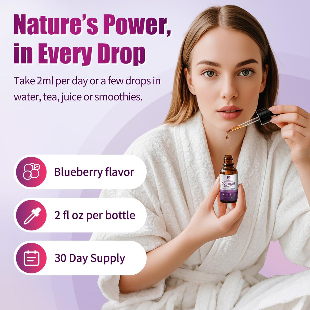 Lukaree Cortisol Drops blueberry flavor supporting mood and sleep routines.
