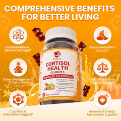 Lukaree Cortisol Supplements bottle closeup emphasizes natural, sugar-free wellness option