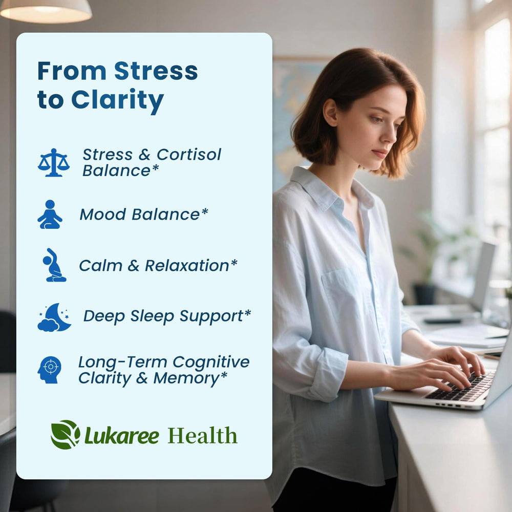 Lukaree L-Theanine calm capsules supporting gentle focus without jitters