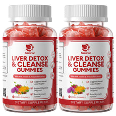 Lukaree Liver Cleanse bottle with vegan, sugar-free gummies for daily wellness.