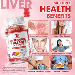 Lukaree Liver Cleanse gummies raspberry flavor close-up for taste appeal.