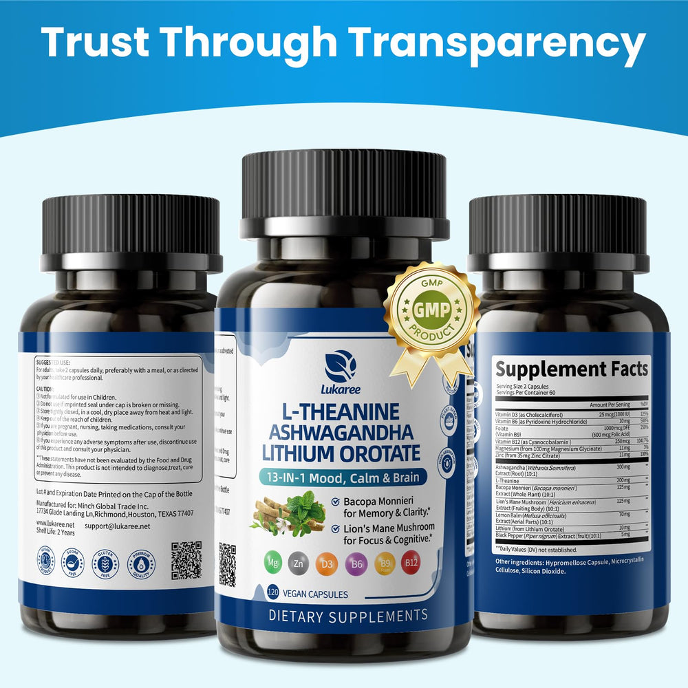 Lukaree Magnesium Glycinate and Lemon Balm blend for evening wind-down