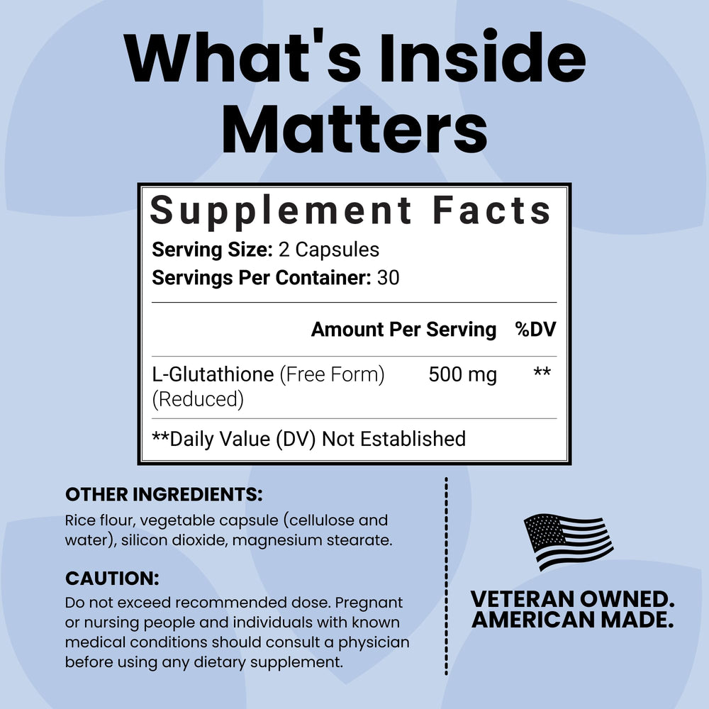 Label detail shows vegan and gluten-free formulation for Luma glutathione.